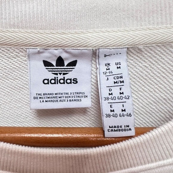 Adidas‎ Floral Embroidered Sweatshirt Cropped Boho Streetwear Medium - Picture 7 of 7